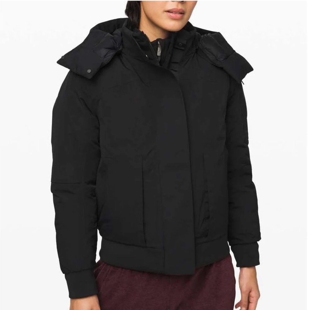 Lululemon Winter Warrior Bomber Coat Jacket Black Without hooded Size 0